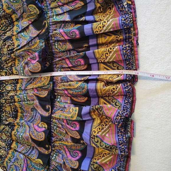 Anthropologie Love The Label Tiered Midi Skirt Floral Paisley Printed Size Small - Picture 7 of 8